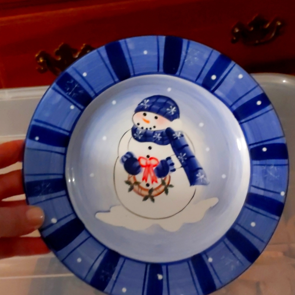 Harry and David Snowman Plates Set of 4